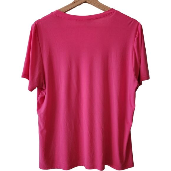 Travelsmith Hot Pink Short Sleeve T-Shirt Women Size LP - Picture 3 of 10